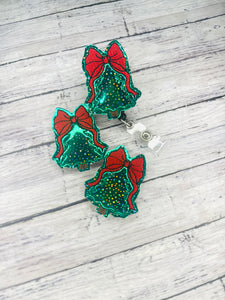 Big Bow Christmas Tree Badge Feltie