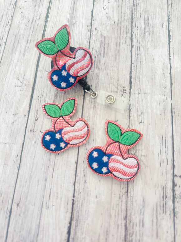 Patriotic Cherry Badge Feltie