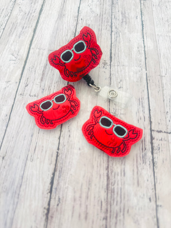 Summer Crab Badge Feltie