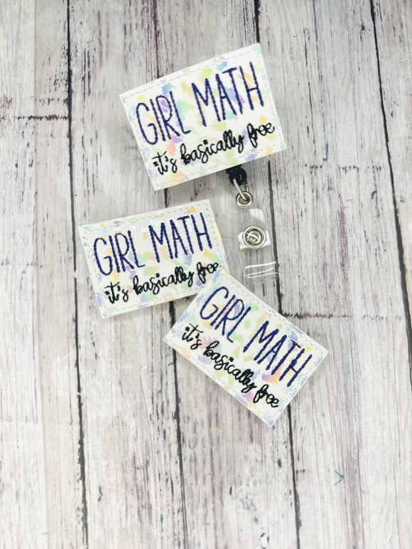 Girl Math It’s Basically Free Badge Feltie