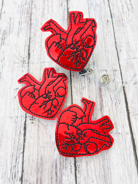 Anatomical Heart Badge Feltie