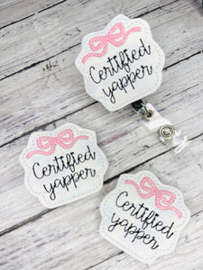 Certified Yapper Badge Feltie