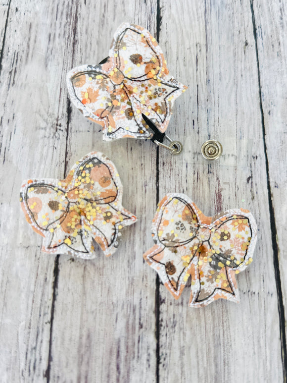 Fall Bow Shaker Badge Feltie