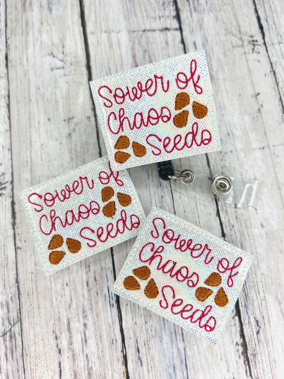 Sower of Chaos Seeds Badge Feltie