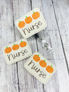 Nurse Pumpkin Badge Feltie