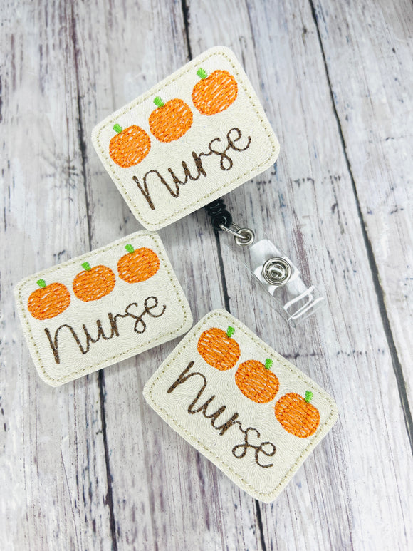 Nurse Pumpkin Badge Feltie