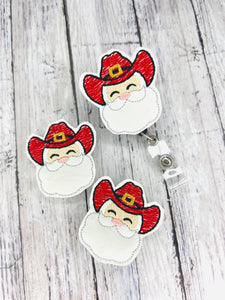 Cowboy Santa Badge Feltie