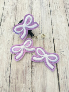 Purple Bow Badge Feltie