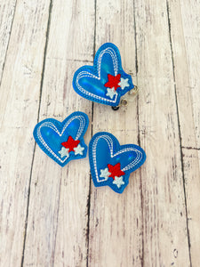 Blue Sketch Heart Badge Feltie