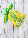 Green & Gold Megaphone Shaker Bag Tag