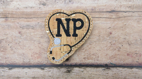 Cork NP Stethoscope Badge Feltie