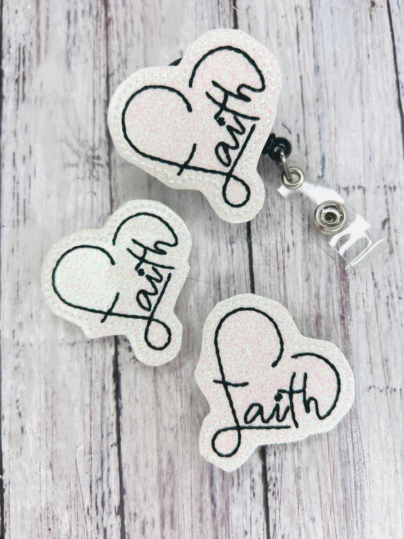 Faith Heart Badge Feltie