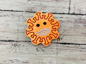 Orange Virus Badge Feltie