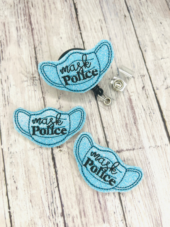 Mask Police Badge Feltie