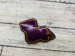 Purple Louisiana Badge Feltie