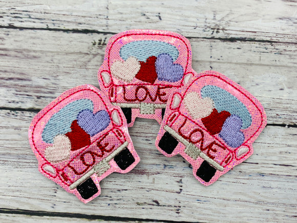 Valentine Love Truck Badge Feltie