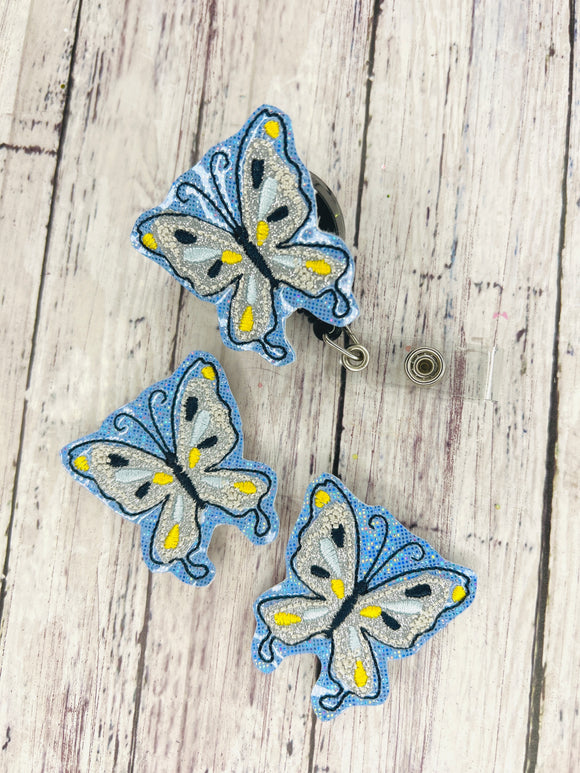 Blue Butterfly Badge Feltie