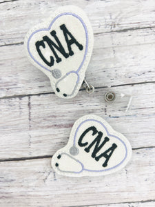White CNA Badge Feltie