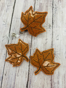 Fall Leaf Badge Feltie