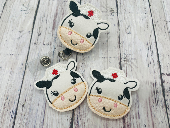 Nurse Cow Badge Feltie