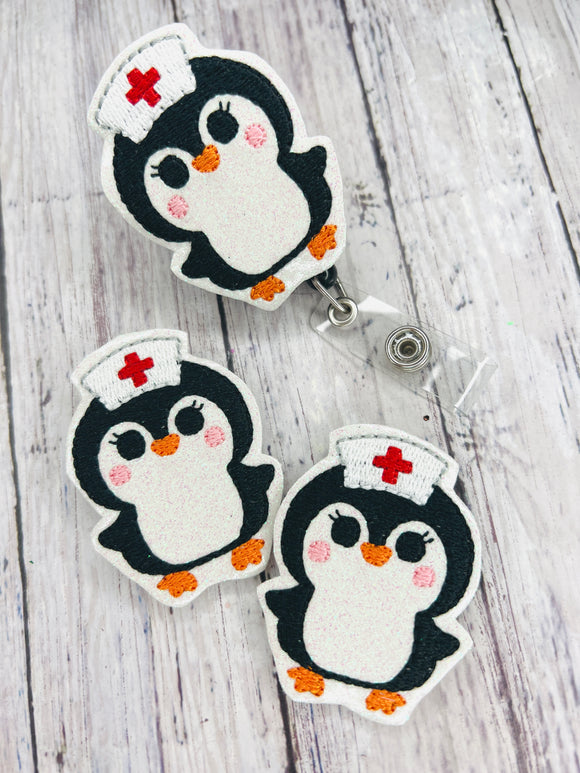 Nurse Penguin Badge Feltie