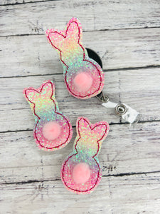 Rainbow Bunny Butt Badge Feltie