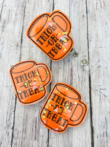 Trick or Treat Coffee Shaker Badge Feltie