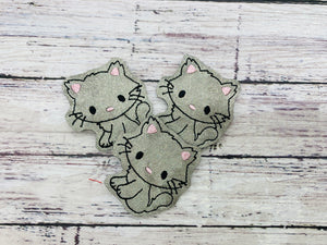 Gray Kitten Badge Feltie