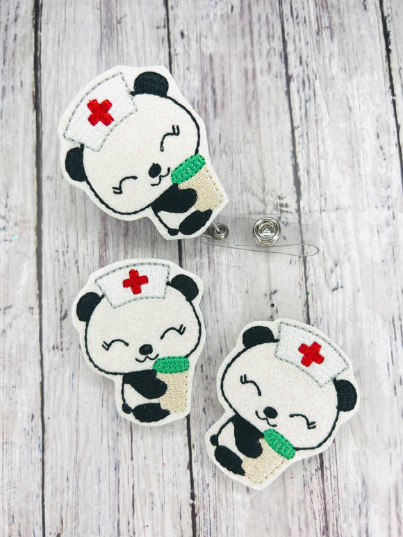 Nurse Panda Badge Feltie