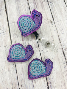 Purple Snail Badge Feltie