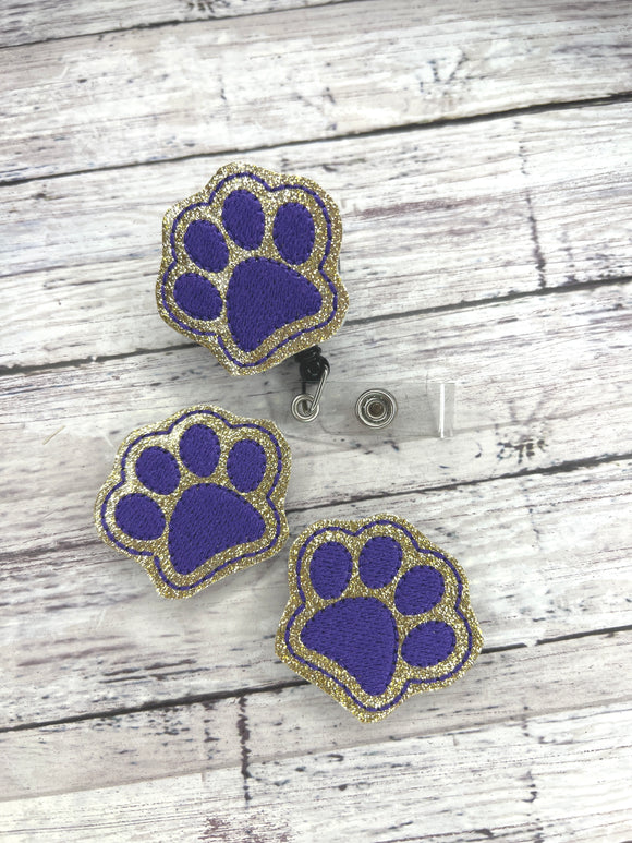 Purple and Gold Paw Print