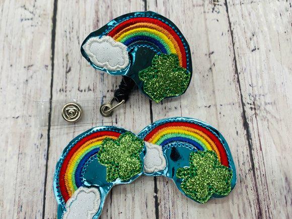 Shamrock Rainbow Badge Feltie