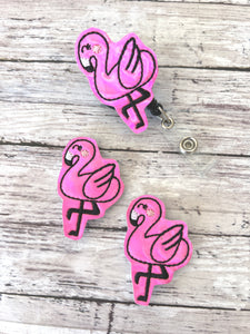 Holo Flamingo Badge Feltie