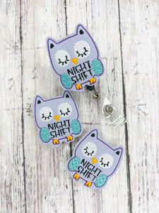 Night Shift Owl Badge Feltie