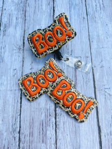 Boo! Leopard Badge Feltie