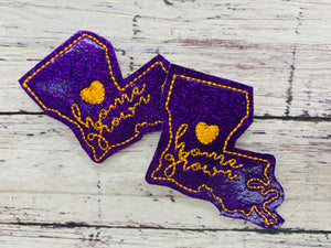Purple and Gold Home Grown LA Badge Feltie