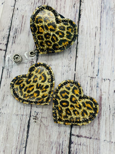 Gold Leopard Print Badge Feltie